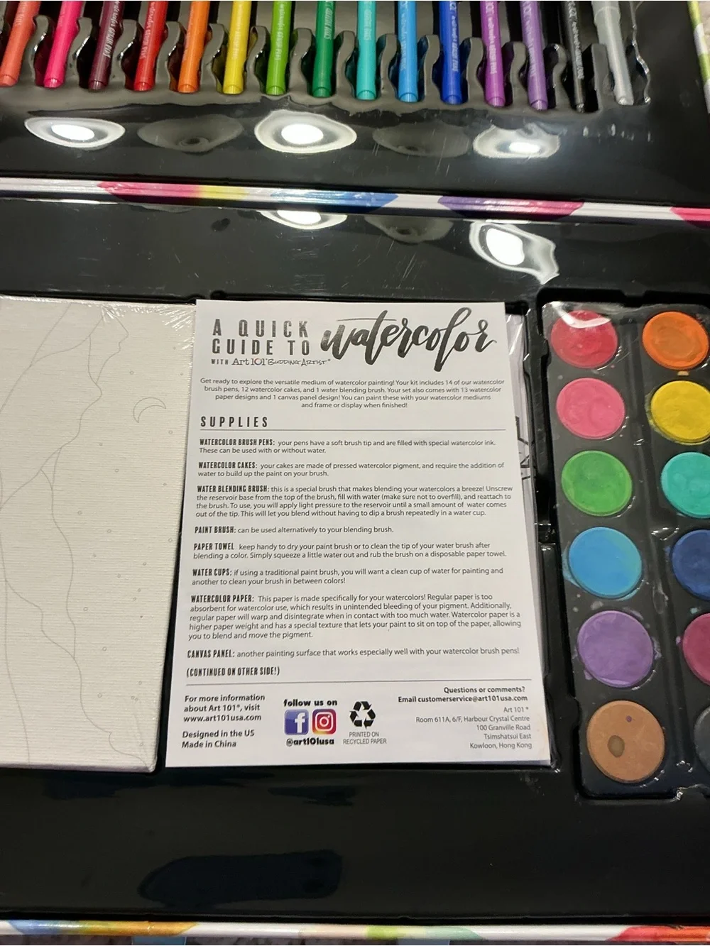 Source Unknown Watercolor Paint and Brush Pen Art Set - Assorted Bright Colors